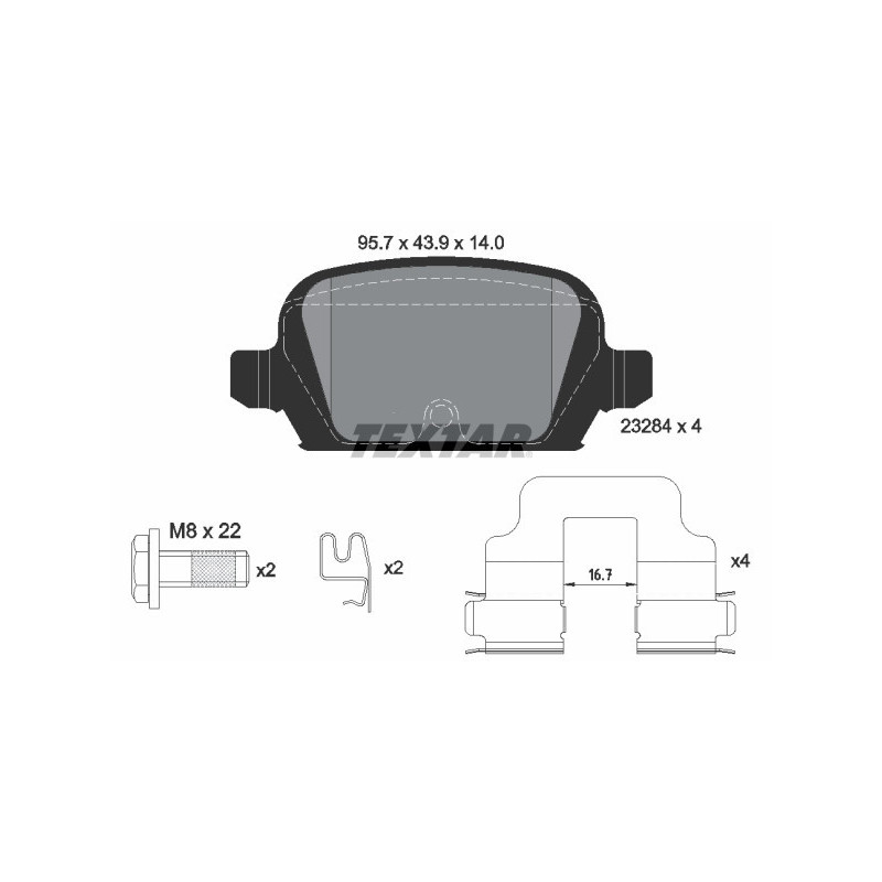 TEXTAR 2328404 Plaquettes de frein Arrière pour