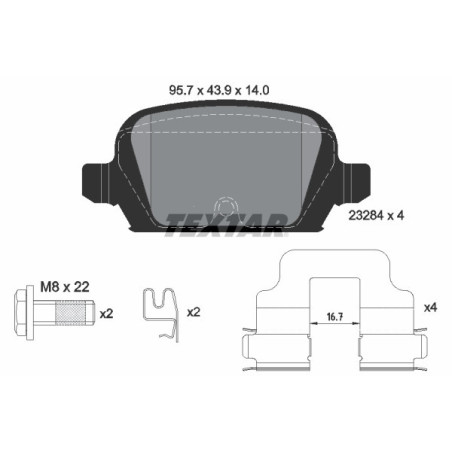 TEXTAR 2328404 Bremsbeläge Hinten für Corsa Tigra