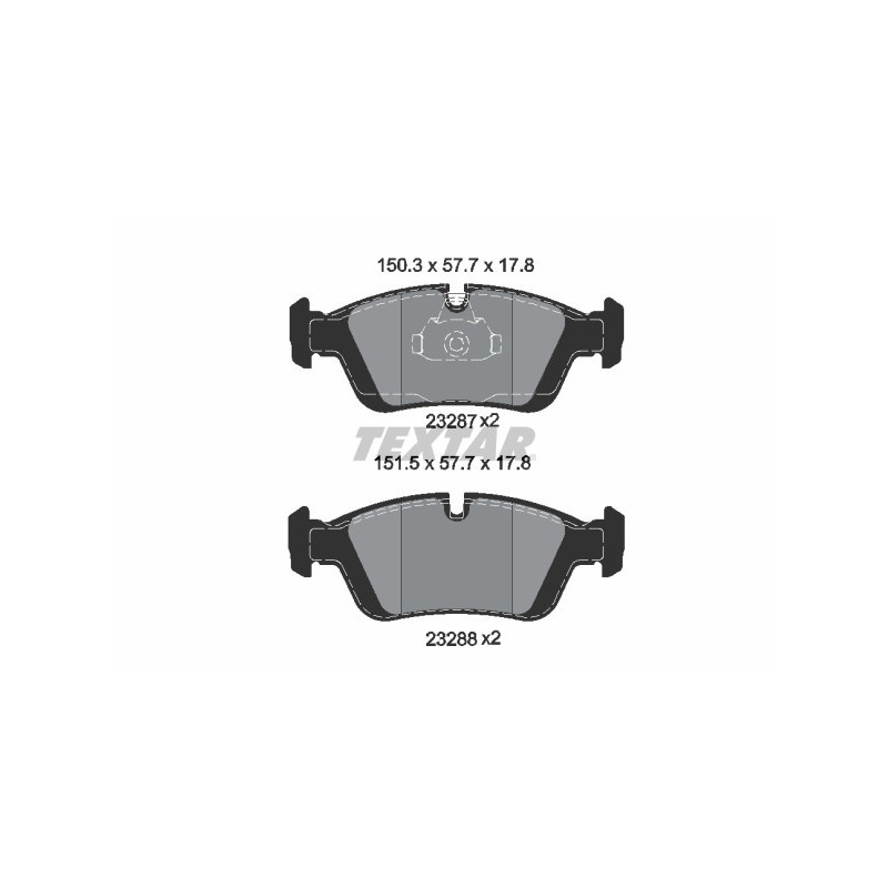TEXTAR 2328702 Brzdové platničky predný pre 3 Z3 Z4 Brooklands MF3 Roadster