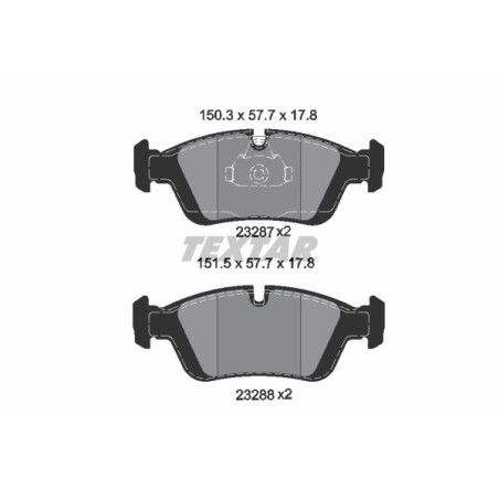 TEXTAR 2328702 Brake Pads Set Front for 3 Z3 Z4 Brooklands MF3 Roadster