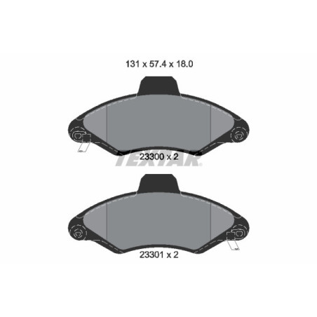 TEXTAR 2330002 Brzdové destičky přední pro Ford Escort