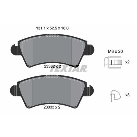 TEXTAR 2333201 Brake Pads Set Front for 206 Xsara