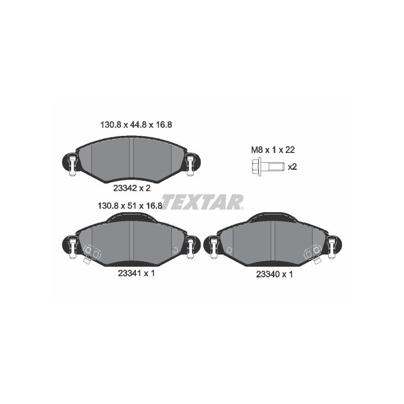 TEXTAR 2334001 Brzdové platničky predný pre Toyota Yaris
