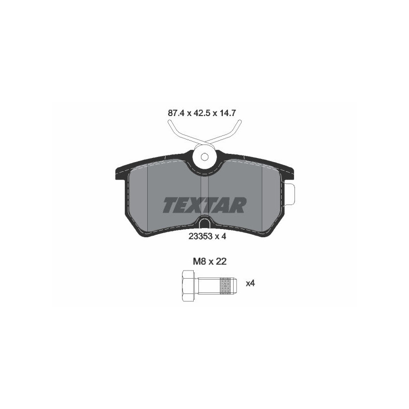 TEXTAR 2335301 Brzdové destičky zadní pro Ford Fiesta Focus