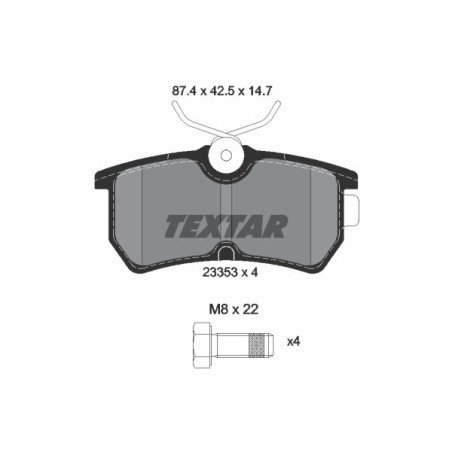 TEXTAR 2335301 Brake Pads Set Rear for Ford Fiesta Focus