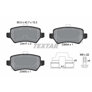 TEXTAR 2341703 Brzdové destičky zadní pro Astra Zafira Meriva Combo Corsa Astravan Venga