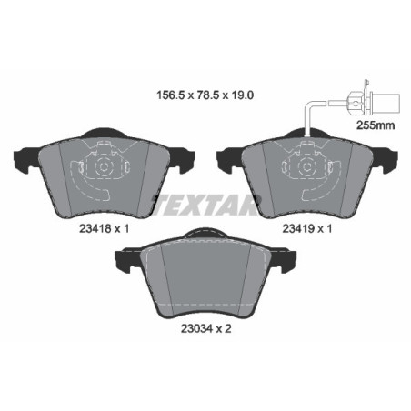 TEXTAR 2341801 Brzdové destičky Přední pro