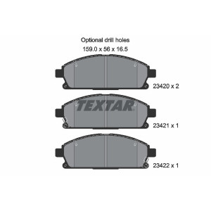 TEXTAR 2342001 Pastillas de freno delantero para X-Trail Elgrand Elysion Pathfinder MDX