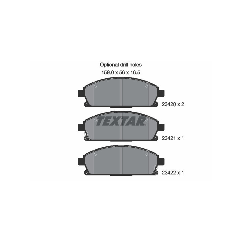 TEXTAR 2342001 Plaquettes de frein avant pour X-Trail Elgrand Elysion Pathfinder MDX