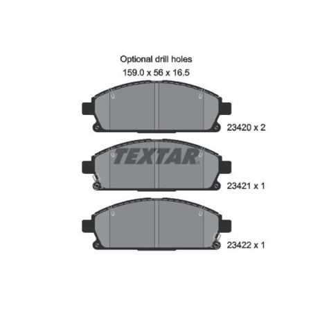 TEXTAR 2342001 Pastillas de freno delantero para X-Trail Elgrand Elysion Pathfinder MDX