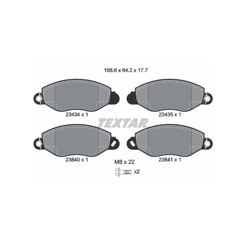 TEXTAR 2343401 Brzdové platničky predný pre Ford Transit