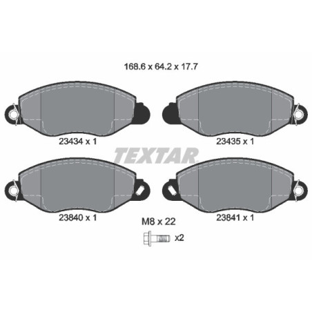 TEXTAR 2343401 Plaquettes de frein Avant pour