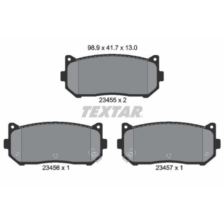 TEXTAR 2345501 Brake Pads Set Rear for Shuma Carens Clarus Cerato SEPHIA