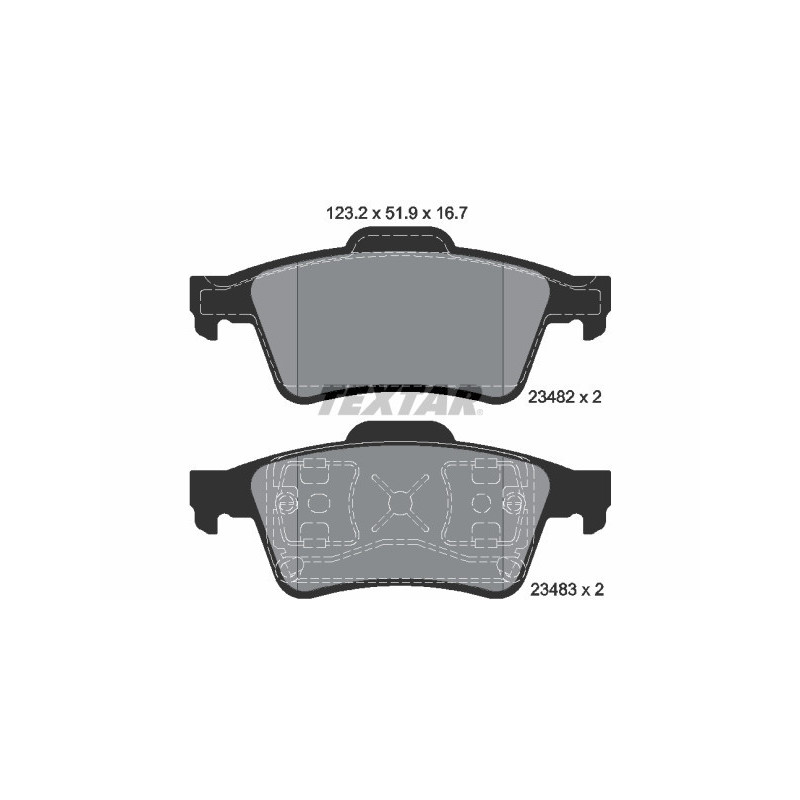 TEXTAR 2348202 Brzdové platničky zadný pre Laguna Primera Espace Megane