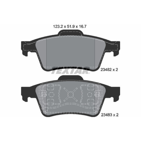 TEXTAR 2348202 Brzdové destičky zadní pro Laguna Primera Espace Megane