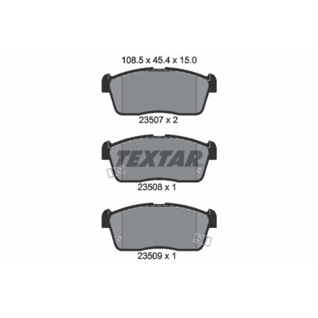 TEXTAR 2350701 Brzdové destičky Přední pro