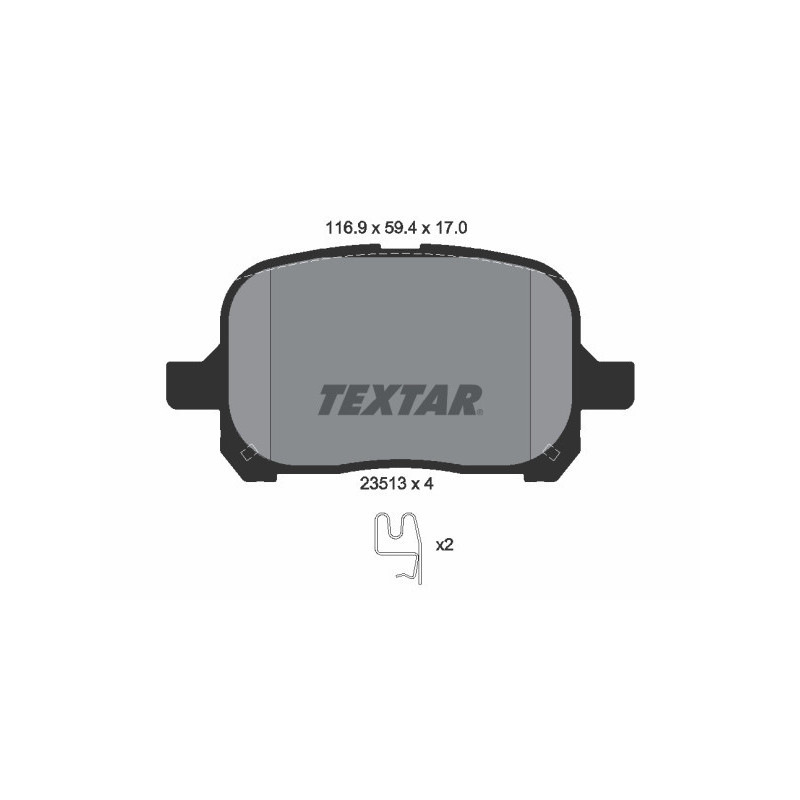 TEXTAR 2351302 Brake Pads Set Front for Camry Previa Harrier Solara ES Avalon RX