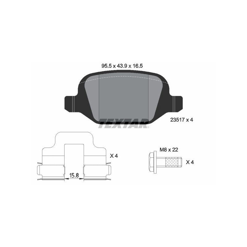 TEXTAR 2351703 Brake Pads Set Rear for