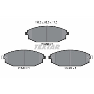 TEXTAR 2351801 Brzdové platničky predný pre Galloper