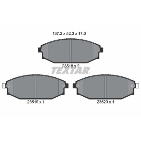 TEXTAR 2351801 Brzdové platničky predný pre Galloper