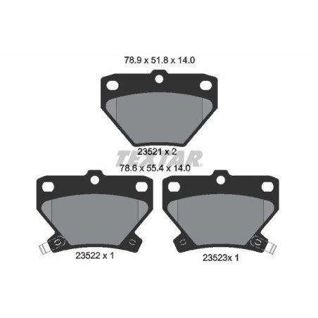TEXTAR 2352101 Brzdové platničky zadný pre Corolla Yaris Matrix Prius Celica