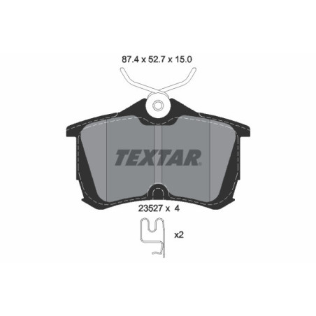 TEXTAR 2352701 Bremsbeläge Hinten für Honda Accord
