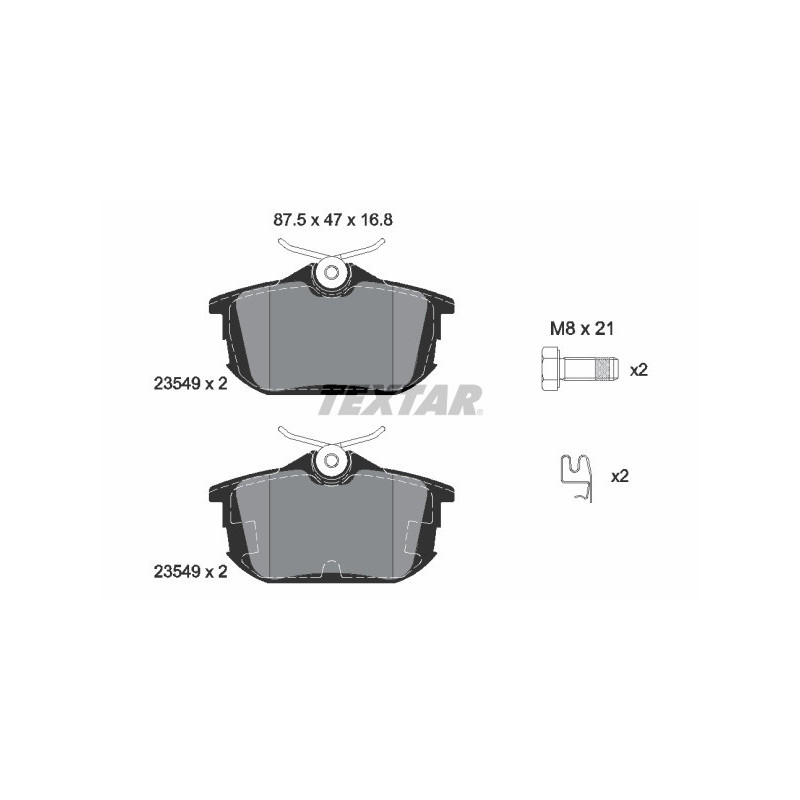 TEXTAR 2354901 Brzdové destičky zadní pro Carisma V40 S40 Colt Forfour Impian