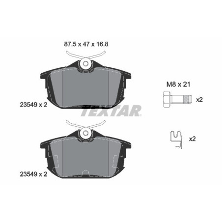 TEXTAR 2354901 Plaquettes de frein arrière pour Carisma V40 S40 Colt Forfour Impian