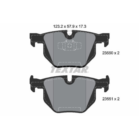 TEXTAR 2355001 Brzdové platničky zadný pre BMW 3 X1