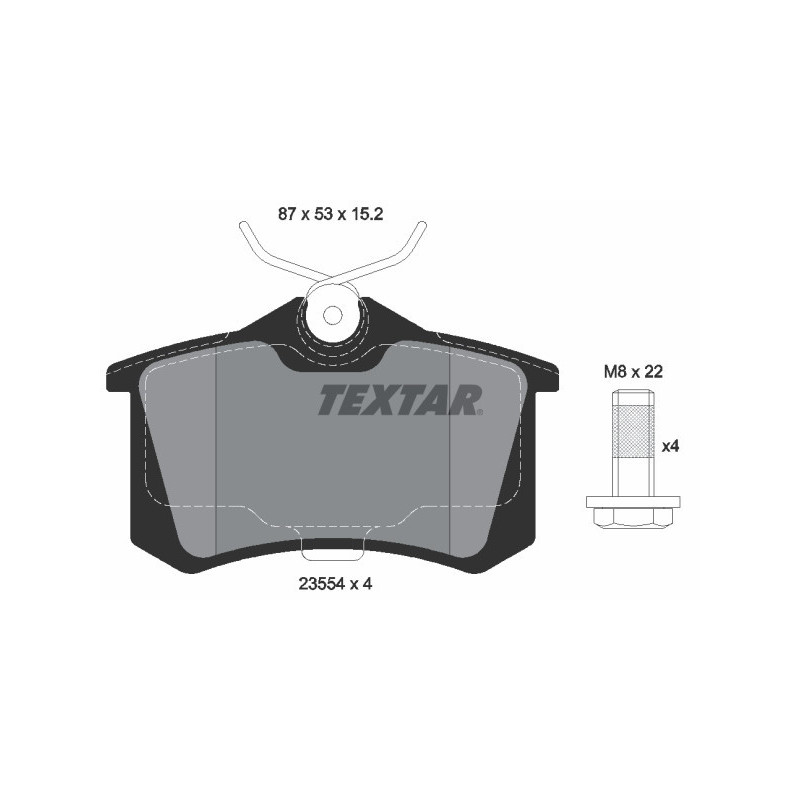 TEXTAR 2355401 Plaquettes de frein arrière pour A4 A6 405 Golf 208 Passat Megane Polo