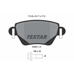 TEXTAR 2355701 Brzdové platničky zadný pre Mondeo X-Type