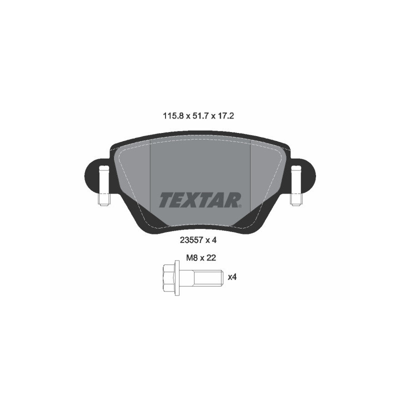 TEXTAR 2355701 Brzdové platničky zadný pre Mondeo X-Type