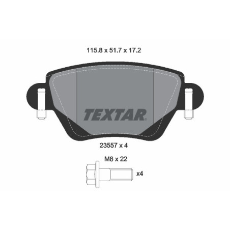 TEXTAR 2355701 Brzdové platničky zadný pre Mondeo X-Type