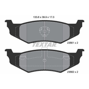 TEXTAR 2356102 Brzdové platničky zadný pre Neon Stratus Voyager Sebring 300 Caravan Cirrus
