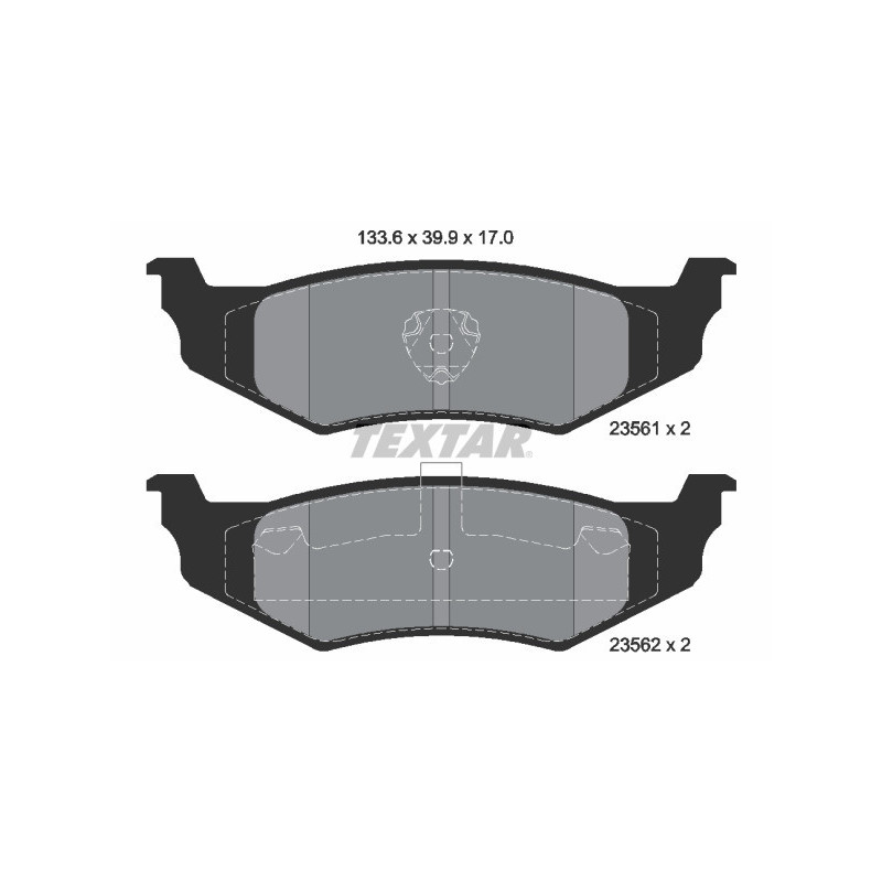 TEXTAR 2356102 Brzdové destičky zadní pro Neon Stratus Voyager Sebring 300 Caravan Cirrus
