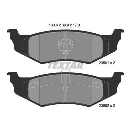 TEXTAR 2356102 Pastillas de freno trasero para Neon Stratus Voyager Sebring 300 Caravan
