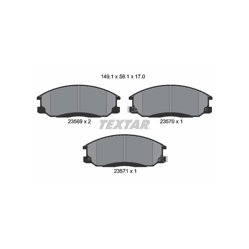 TEXTAR 2356901 Brzdové destičky přední pro H-1 Rexton Actyon Kyron XG Trajet Grandeur