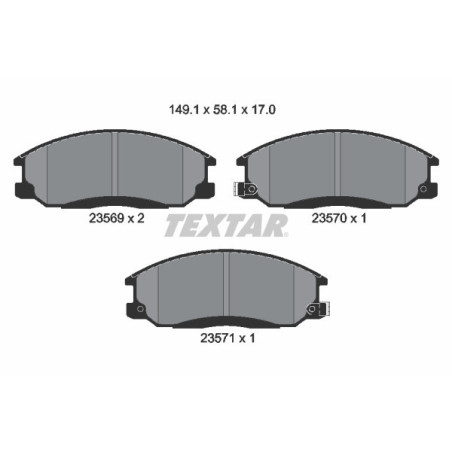 TEXTAR 2356901 Brake Pads Set Front for H-1 Rexton Actyon Kyron XG Trajet Grandeur
