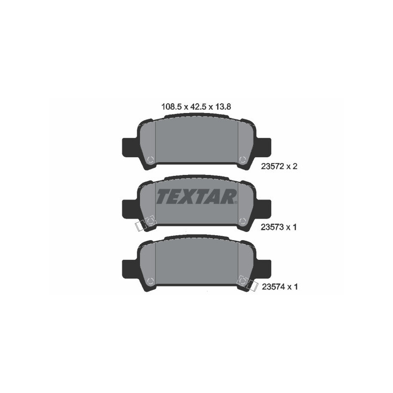 TEXTAR 2357202 Brzdové destičky zadní pro Impreza Legacy Forester 9-2X Outback