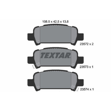 TEXTAR 2357202 Bremsbeläge Hinten für Impreza Legacy Forester 9-2X Outback