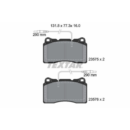 TEXTAR 2357501 Plaquettes de frein avant pour 607 807 C8 Phedra Ulysse