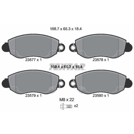 TEXTAR 2357701 Brake Pads Set Front for Ford Transit