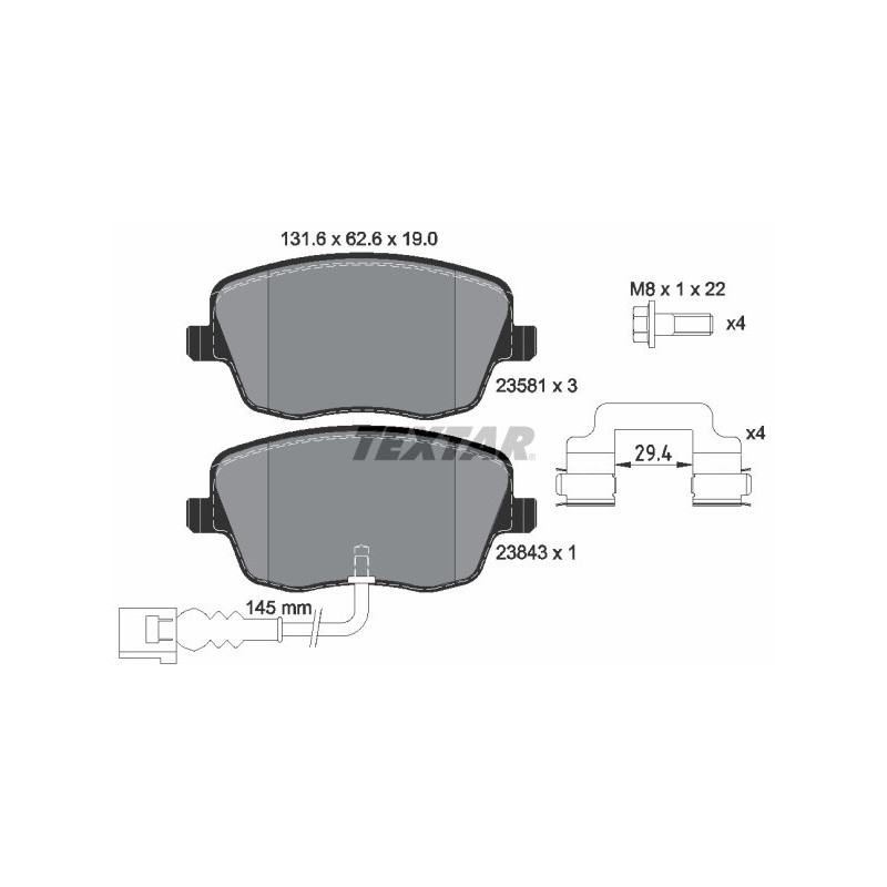 TEXTAR 2358102 Brake Pads Set Front for
