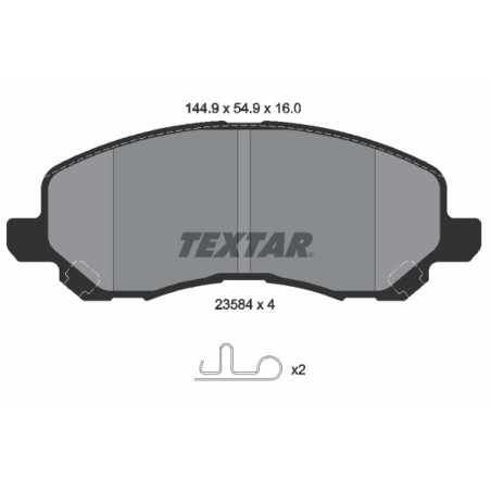 TEXTAR 2358401 Brake Pads Set Front for Lancer ASX Outlander Galant C4 Caliber Eclipse 4008 Sebring