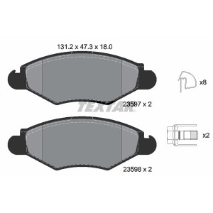 TEXTAR 2359703 Brzdové platničky predný pre 206 Xsara 206+ Hoggar