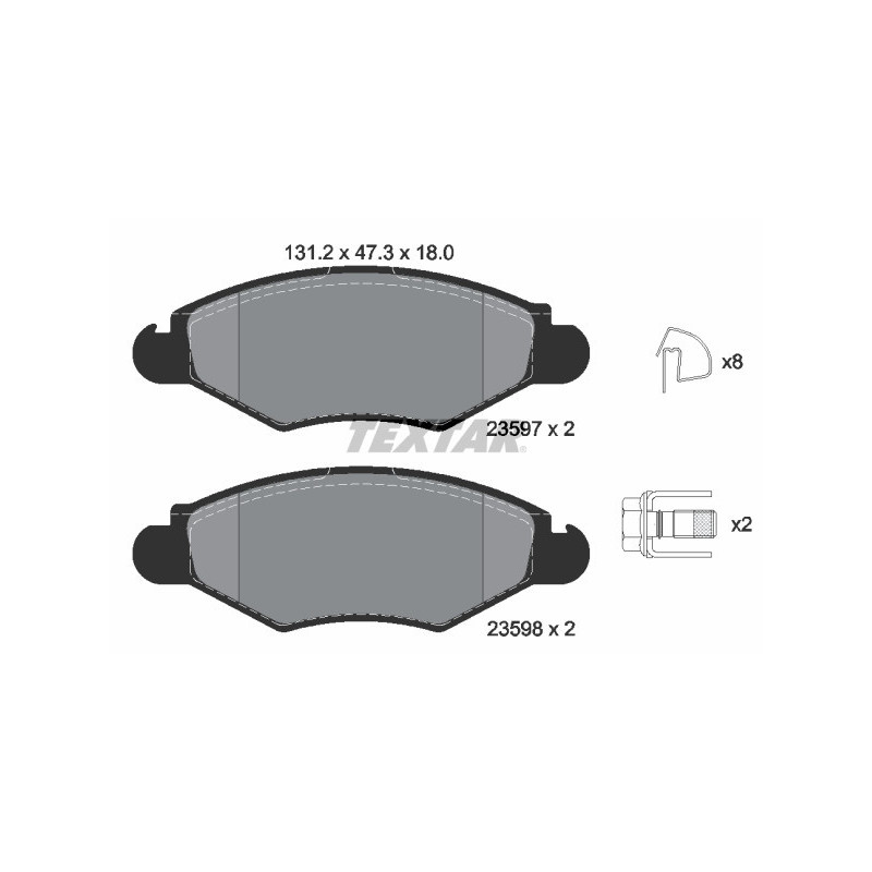 TEXTAR 2359703 Bremsbeläge Vorne für 206 Xsara 206+ Hoggar