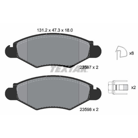 TEXTAR 2359703 Plaquettes de frein avant pour 206 Xsara 206+ Hoggar