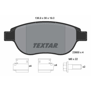 TEXTAR 2360001 Pastillas de freno delantero para 307 207 C4 Xsara Partner Berlingo C3 206