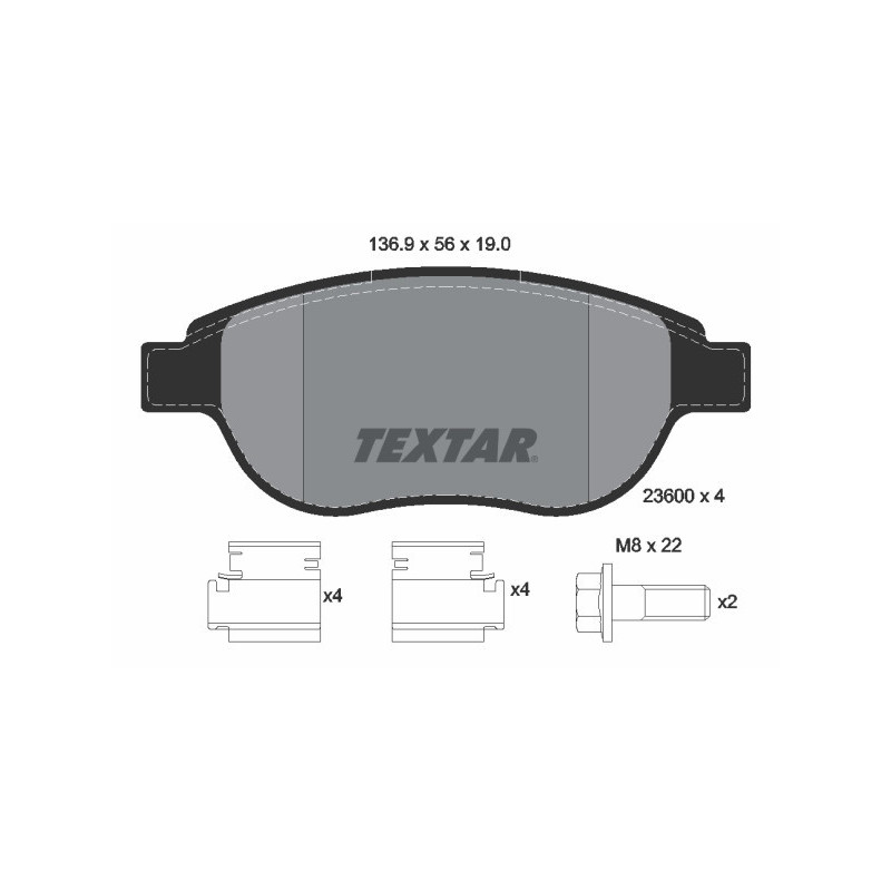 TEXTAR 2360001 Pastillas de freno delantero para 307 207 C4 Xsara Partner Berlingo C3 206