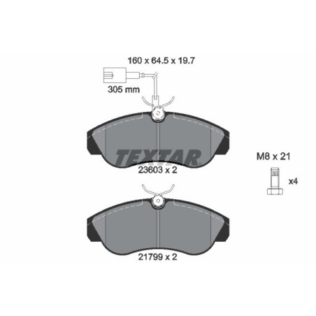 TEXTAR 2360301 Brake Pads Set Front for Ducato Boxer JUMPER